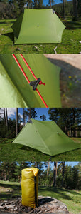 Ultralight Camping Tent 2 Person Professional 15D Silnylon Rodless Tent