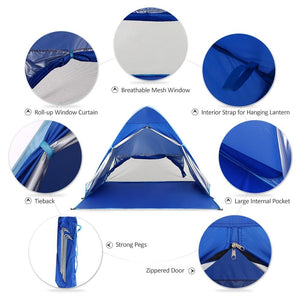 Beach Tent Automatic Instant Pop Up Camping Tent Lightweight Summer Tent Outdoor Sun Shelter Cabana