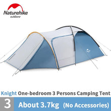 Load image into Gallery viewer, Knight Camping Hiking Tent Large Space 3 Persons Travel Windproof Waterproof